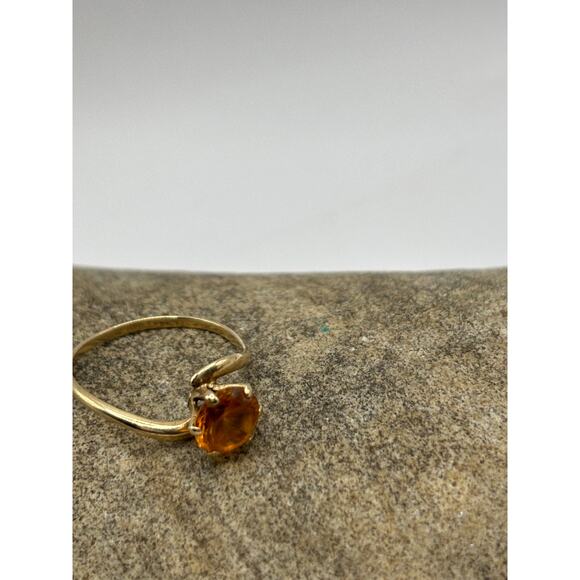 Facetted Citrine Ring in 10 KT Gold - Size 6.5 - Picture 4 of 5